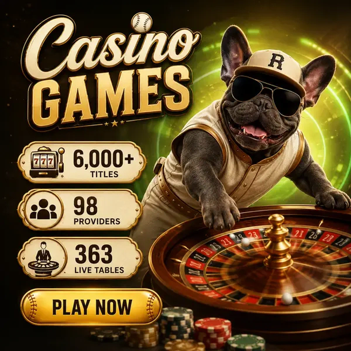 Bulldog francés girando ruleta con emoción en Baxter Bet Casino Games