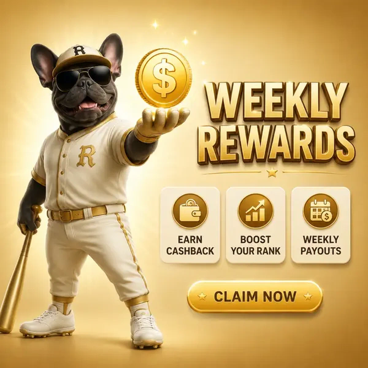 Jugador ganando recompensas semanales en Reclamando Tus Recompensas Semanales Después del Login con cashback dorado